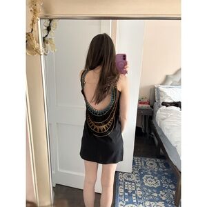 Dirty Ballerina Black Embroidered Cutout Mini Dress XS